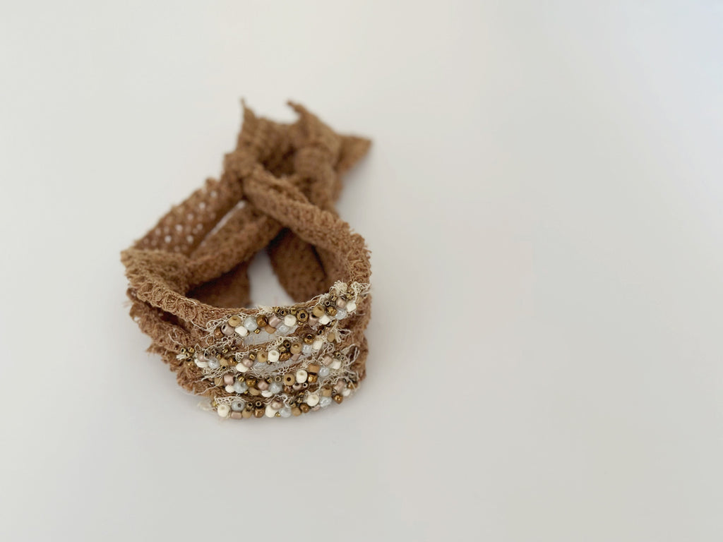 Toffee Beaded Dainty Band